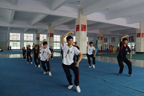 武术成为国人运动的学生学习正宗少林功夫